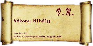 Vékony Mihály névjegykártya