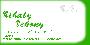 mihaly vekony business card